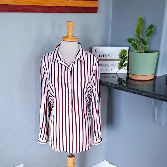 Ellos Striped Blouse | Size 1X/24 - Picture 2 of 5